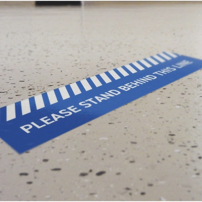 Social Distancing Floor Queue Stickers Blue